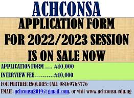 My Logo : ACHCONSA College of Nursing Admission Form