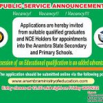 My Logo : Anambra State Ministry of Education Teachers Recruitment Job Vacancies